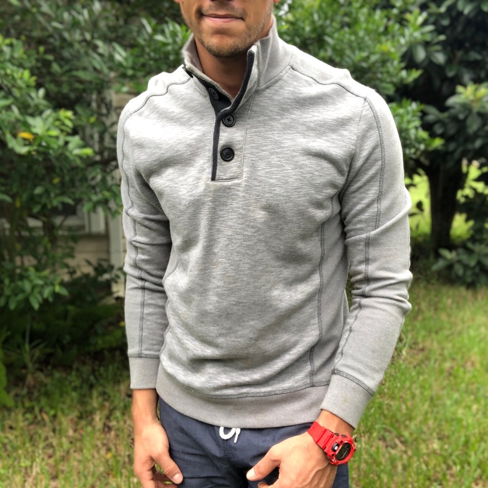 Men’s Quarter Button up Long Sleeve Sweater